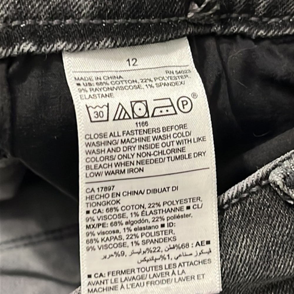 Old Navy black washed size 12 skinny - Picture 7 of 12